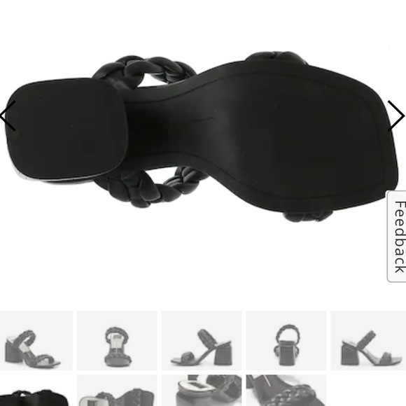 Black croc braided heeled block sandals heels 👠 - Picture 9 of 11